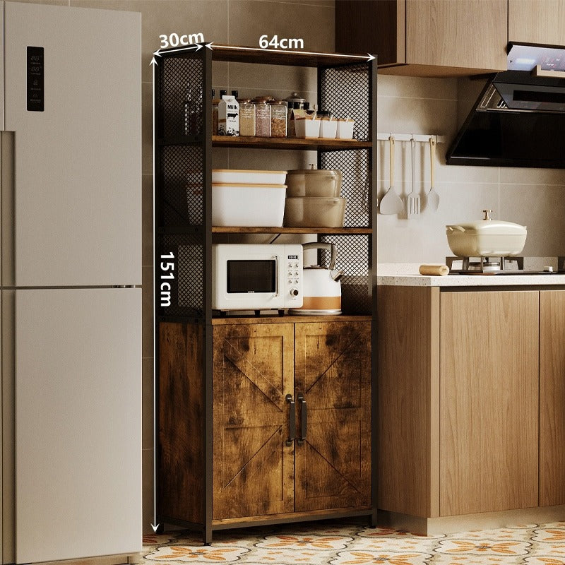 Rusztikus Ipari Loft Tálalószekrény, Szabadon Álló Szekrény, Polc, Fiókos Komód, 151 cm
