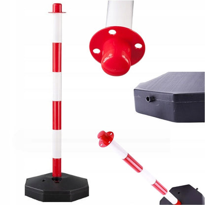 Piros-fehér parkolókorlát oszlop, 85 cm