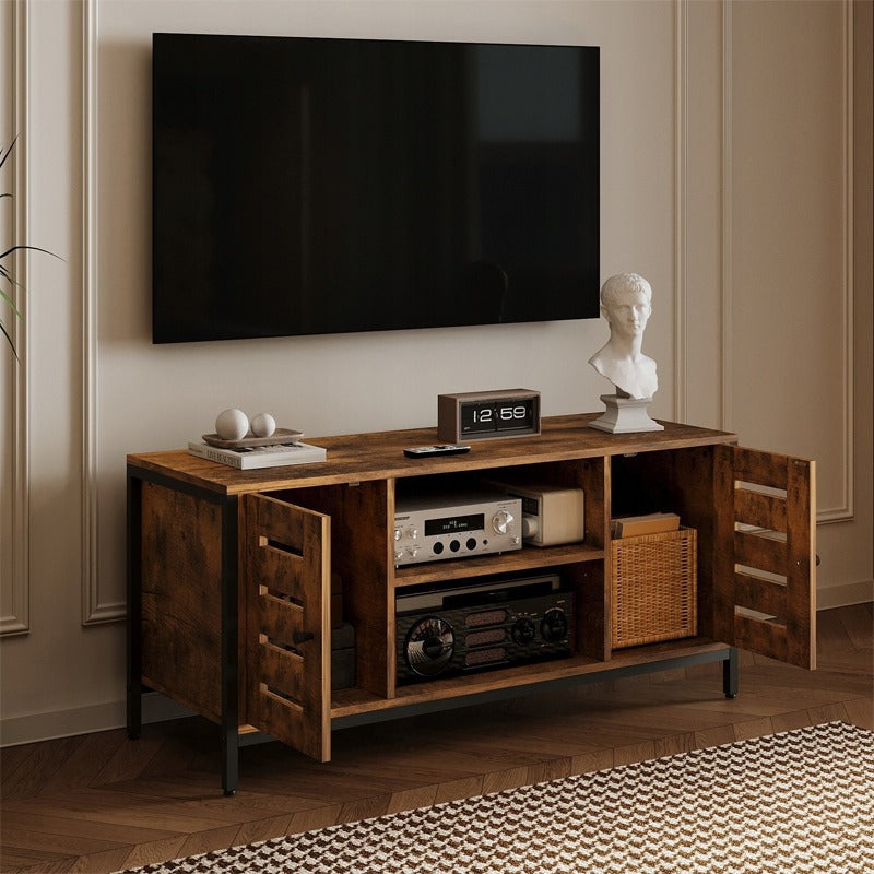 Vintage Loft TV Szekrény 2 Ajtóval, Rusztikus Barna, 110cm