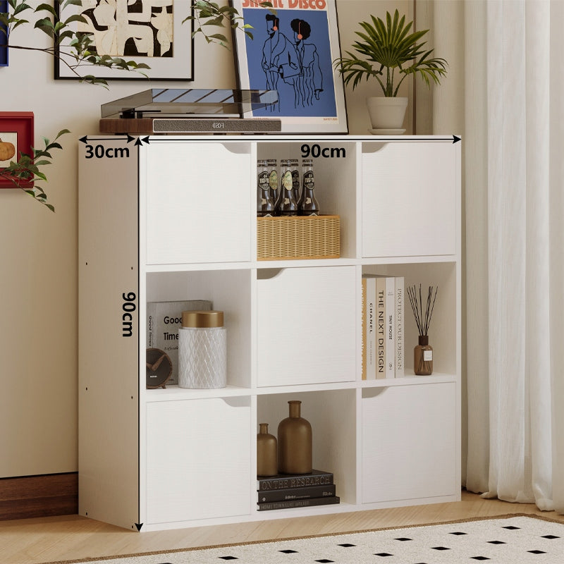 Polcos szekrény Fiókos Komód, 9 Polc, Négyzet Alakú Fiókos Komód, Fehér, Modern Loft