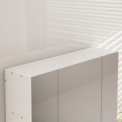 Függő fürdőszoba szekrény falra szerelhető háromrészes tükörrel, modern loft stílusban