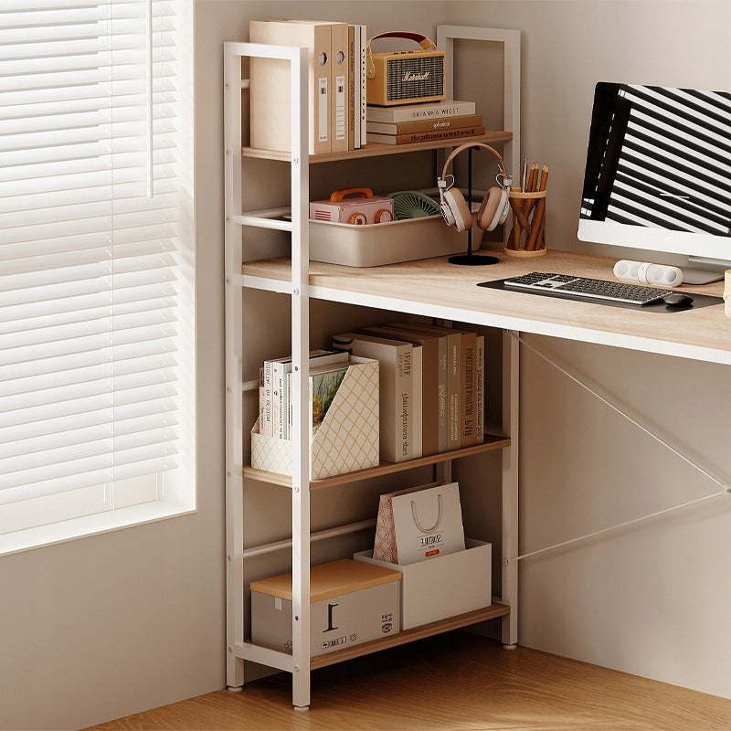 Ifjúsági íróasztal számítógépes könyvespolccal, világosbarna, modern loft stílus, 120 cm