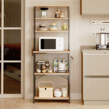 Többfunkciós könyvespolc konyhaszekrény világosbarna sonoma loft 6 polc