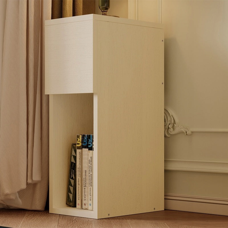 Éjjeliszekrény fiókkal, polcos asztal, modern loft hálószoba, 55 cm