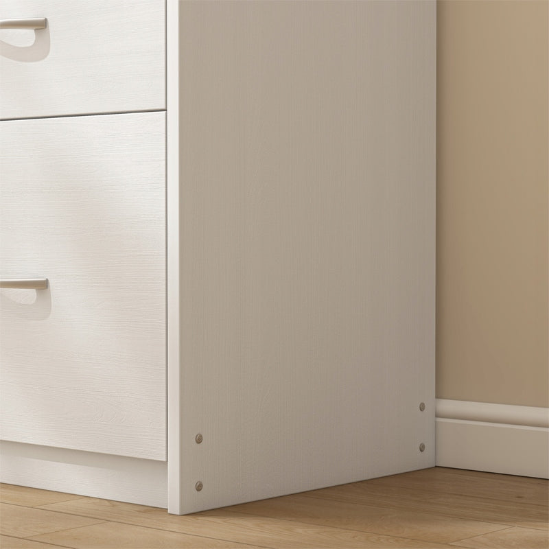 Modern loft stílusú polcos szekrény 4 fiókkal fehér irodai komód nagy 85 cm