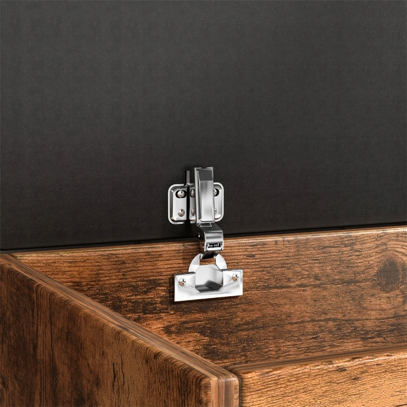 Tágas cipőszekrény ülőhelyes tárolóval 2 polccal fa retro loft