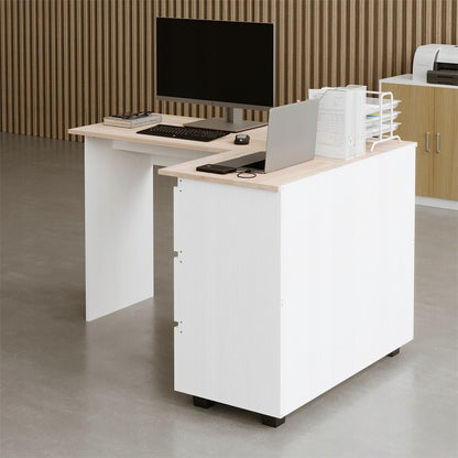 Sarokíróasztal Számítógéppolccal, 3 Fiókos, Loft Stílusú, Modern, 120cm