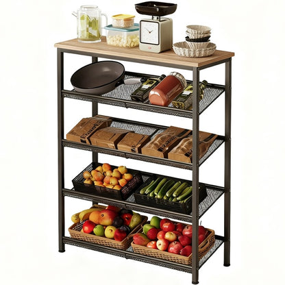 Világosbarna ipari fa retro loft polcos konyhaszekrény 75 cm