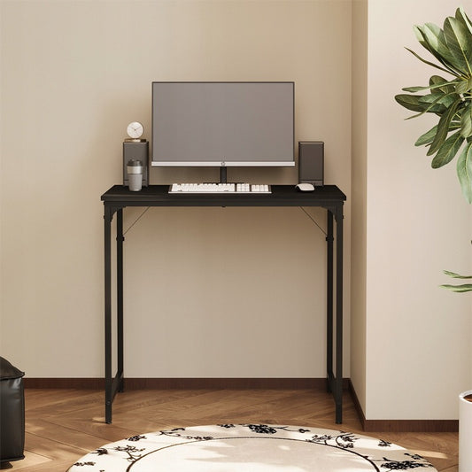 Fekete ipari számítógépasztal asztallal modern loft irodába, 80 cm