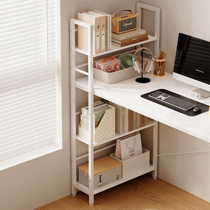 Számítógépes íróasztal, loft asztal, fehér, ifjúsági stílusú, polcos egységgel, 120 cm