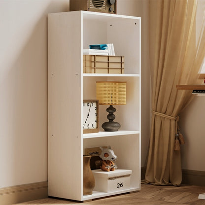 Modern, loft stílusú könyvespolc fehér polcokkal, magas nappalikba, 120 cm