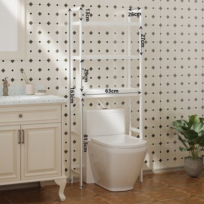 WC feletti polc - Magas fürdőszobai polc - 3 szintes fürdőszobai polc