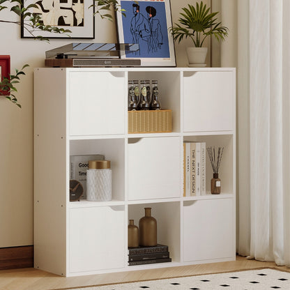Polcos szekrény Fiókos Komód, 9 Polc, Négyzet Alakú Fiókos Komód, Fehér, Modern Loft