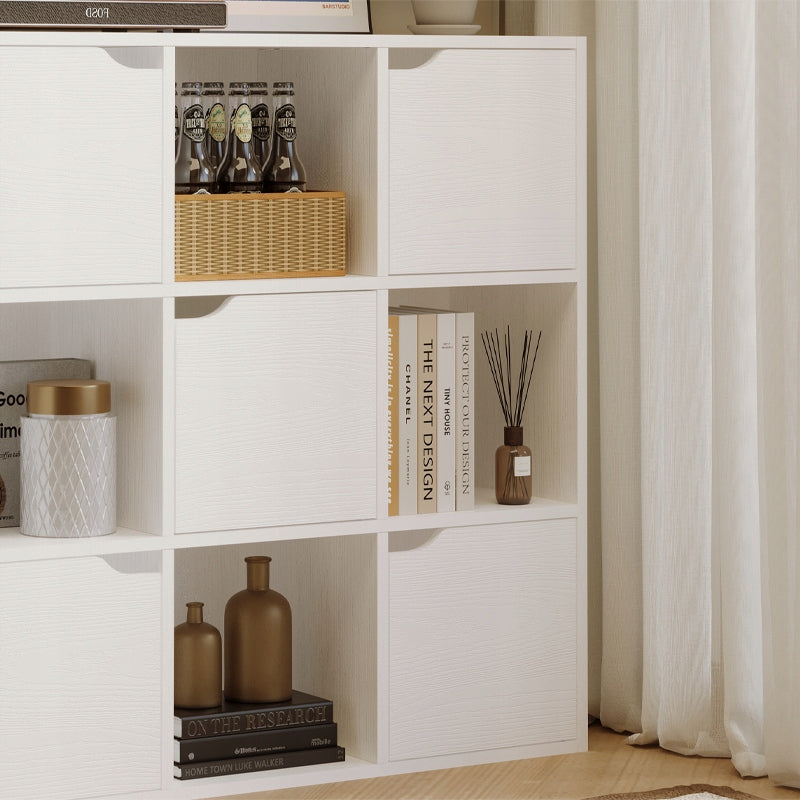 Polcos szekrény Fiókos Komód, 9 Polc, Négyzet Alakú Fiókos Komód, Fehér, Modern Loft