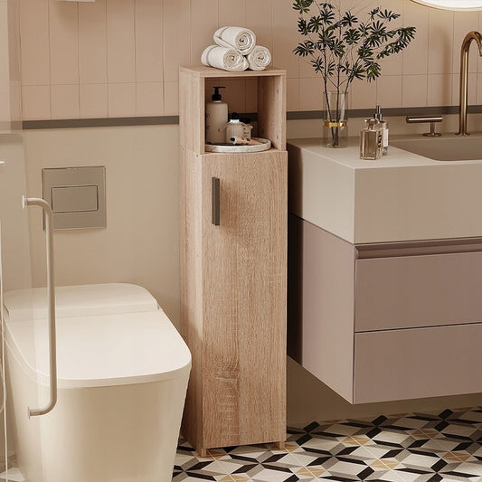 Keskeny barna fürdőszoba szekrény magas polcokkal, modern, 101 cm