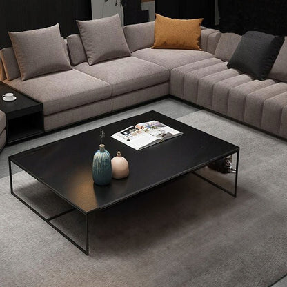 Modern téglalap alakú dohányzóasztal 120 cm, fekete, ipari loft